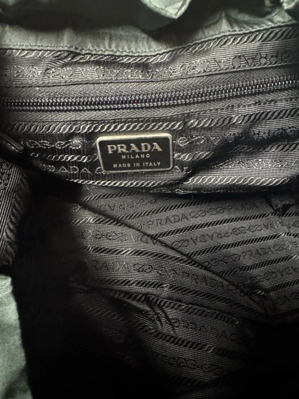 PRADA Vela Double Front Pockets Nylon Backpack Green COA & Dust Bag Medium - Picture 13 of 16